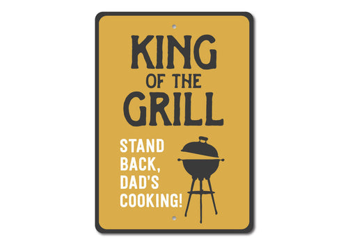 King of the Grill Metal Sign, Patio Wall Decor, alternate view
