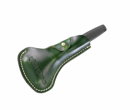 Leather Razor Holder in Emerald Green