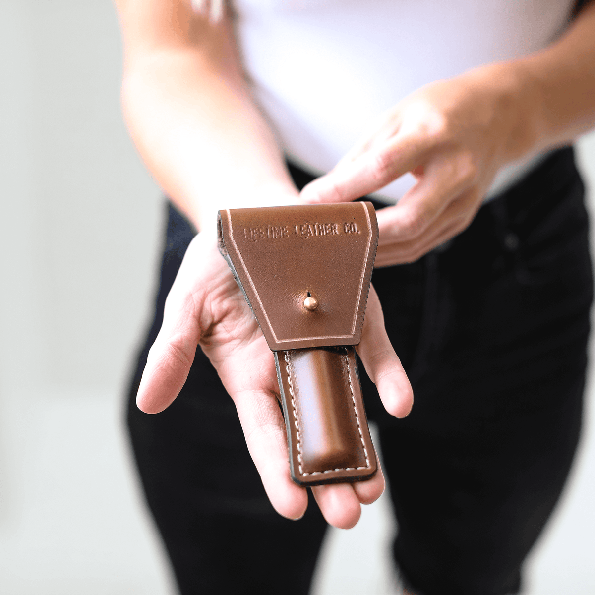 Leather Safety Razor Holder for Double Edge Razors, alternate view