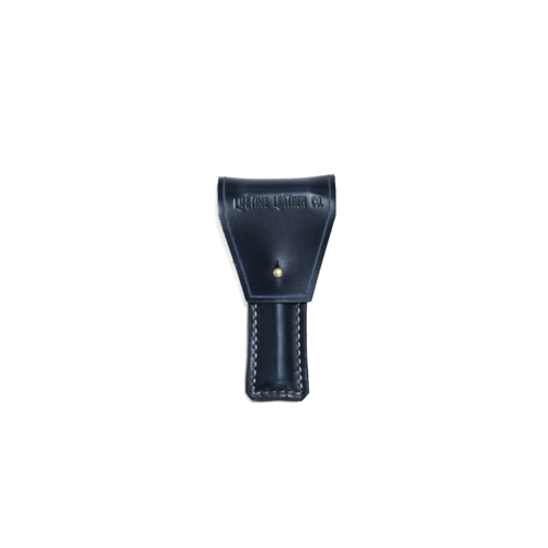 Leather Safety Razor Holder for Double Edge Razors in Ink Blue