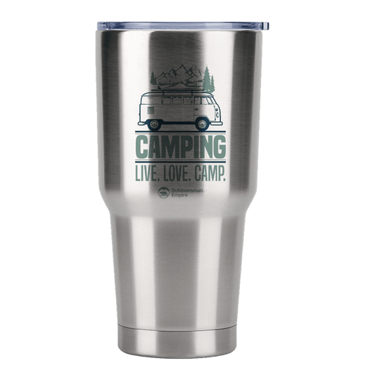 Live Love Camp 30oz Insulated Stainless Steel Tumbler in Silver