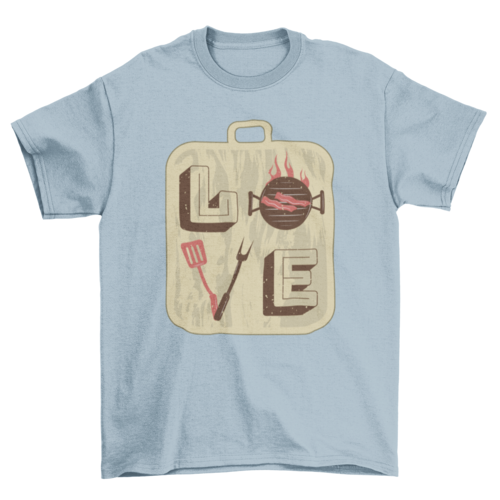 Love BBQ T-Shirt in Light Blue