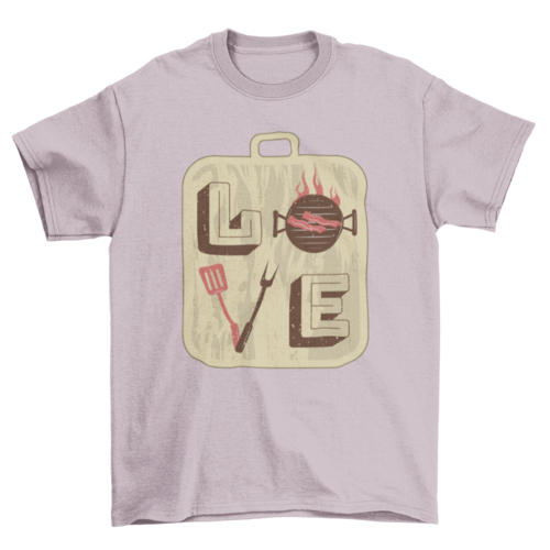 Love BBQ T-Shirt in Light Pink