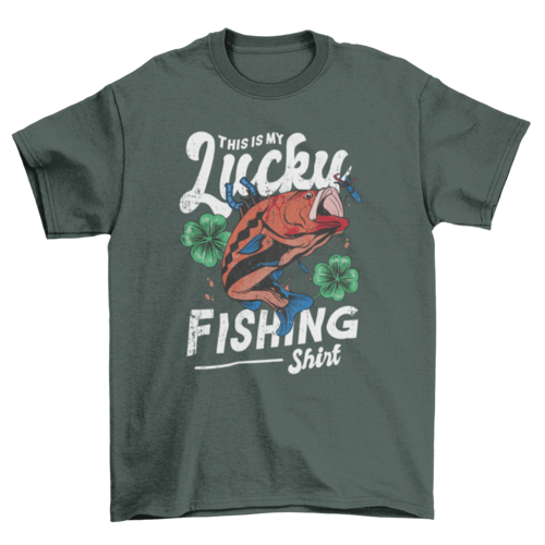 Lucky Fishing T-Shirt in Forest Green