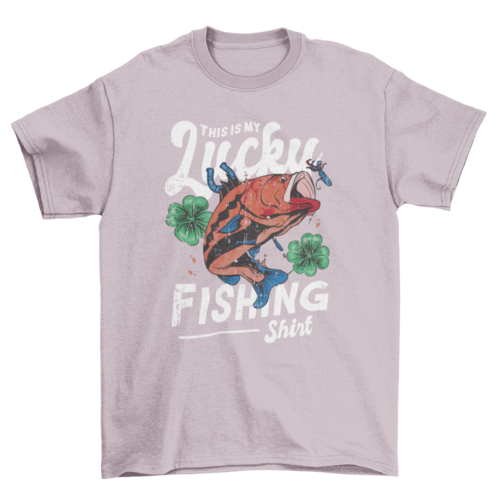 Lucky Fishing T-Shirt in Light Pink