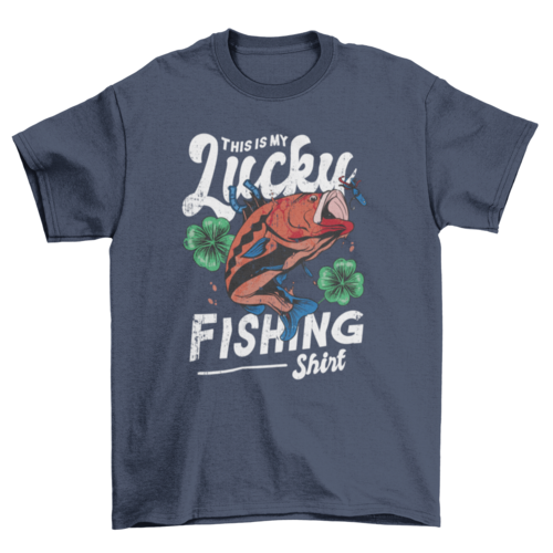 Lucky Fishing T-Shirt in Navy