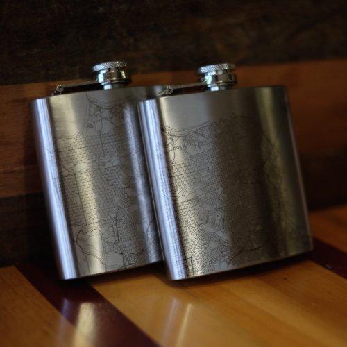 New York City Map Hip Flask, 6oz, alternate view