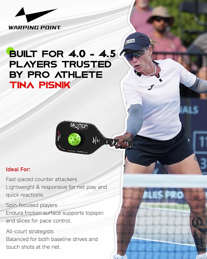 NightBlade Pickleball Paddle, 16mm Carbon Fiber, alternate view