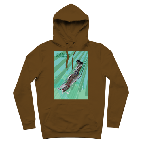 P-51 Mustang Pop Art Premium Hoodie in Brown