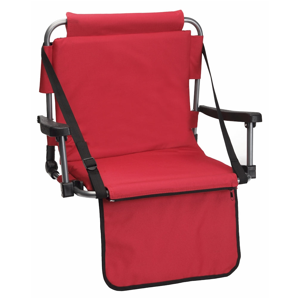 Padded Stadium Seat with Back Support, Red