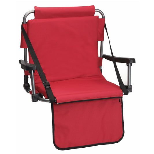 Padded Stadium Seat with Back Support, Red
