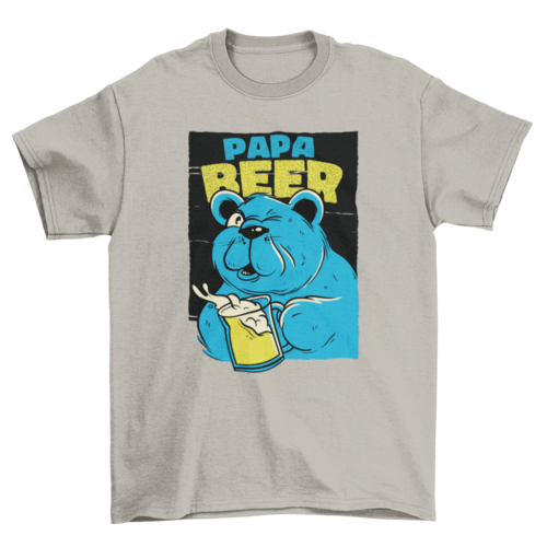 Papa Bear Beer T-Shirt in Sand