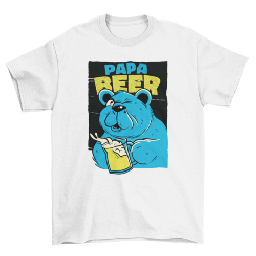 Papa Bear Beer T-Shirt in White