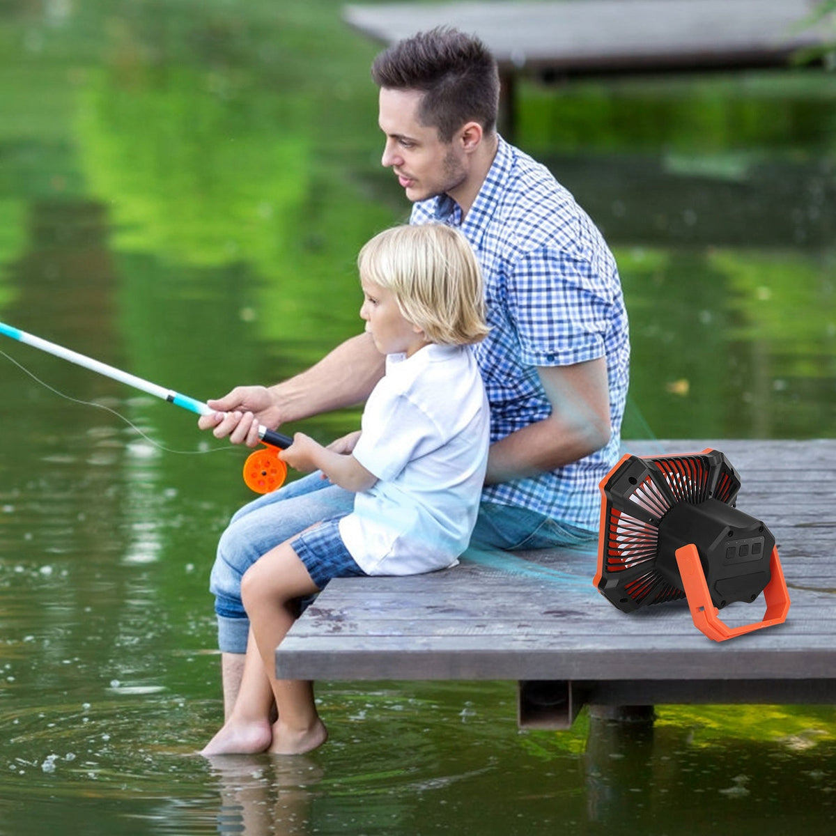 Portable Hanging Camping Fan with Lantern, alternate view
