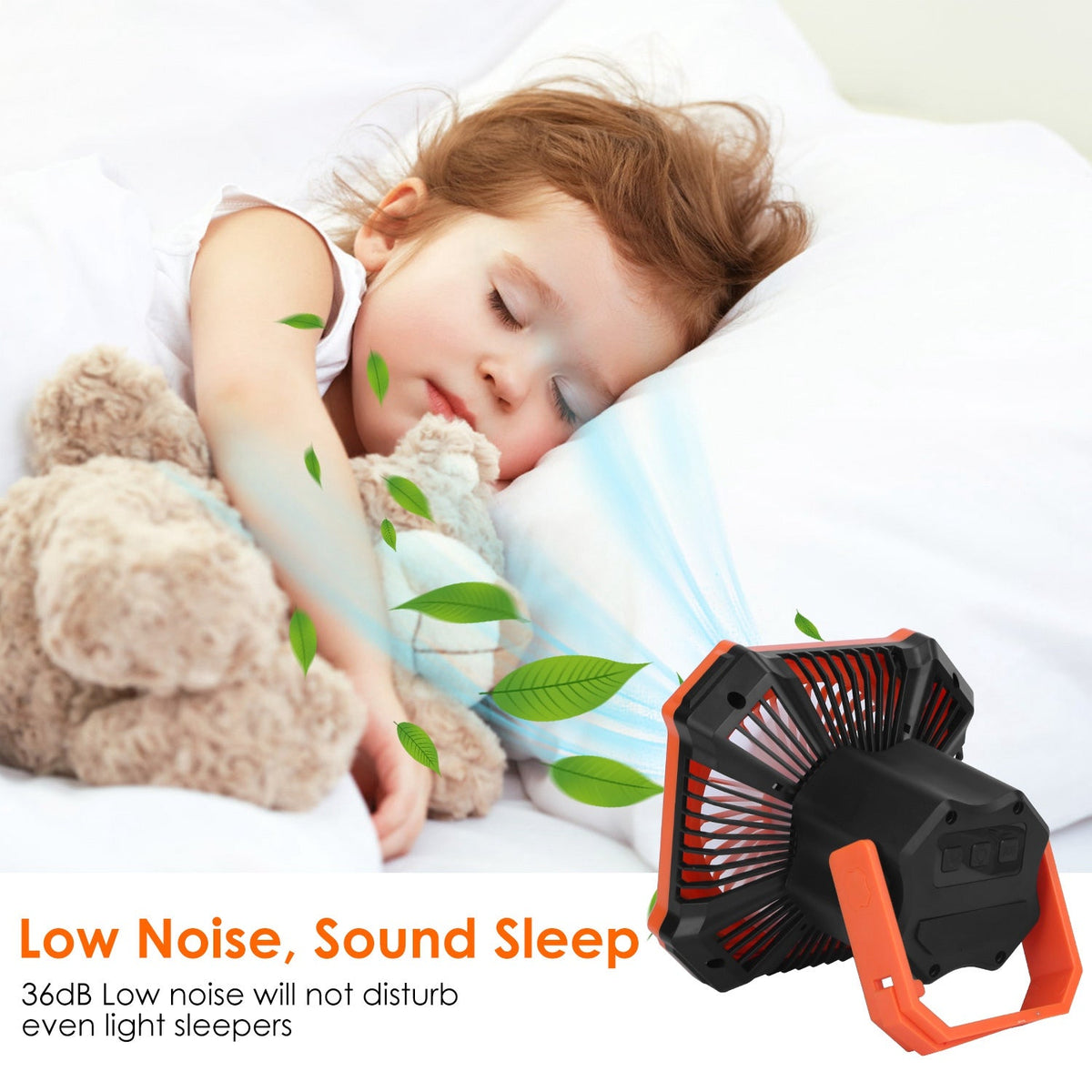 Portable Hanging Camping Fan with Lantern, alternate view
