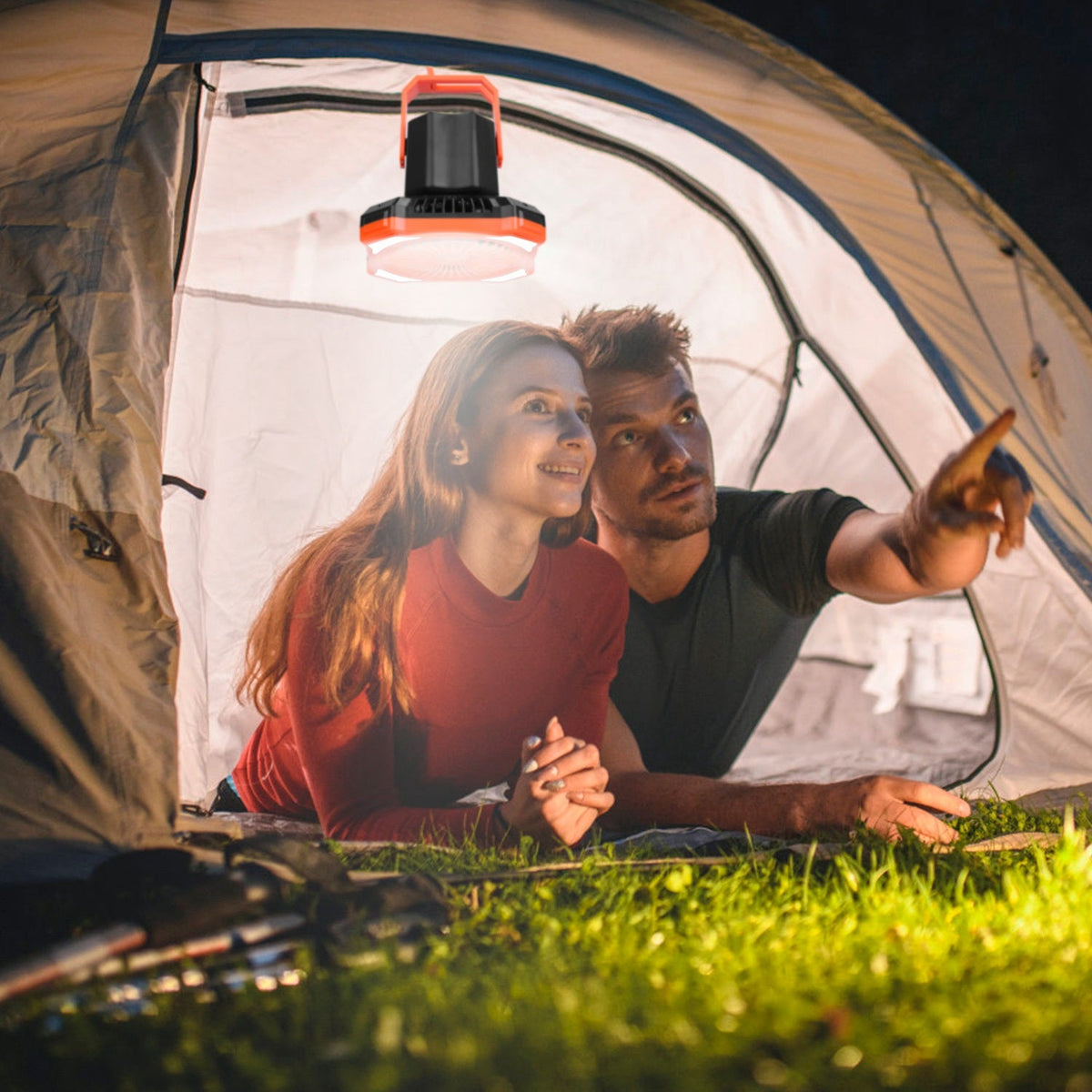 Portable Hanging Camping Fan with Lantern, alternate view