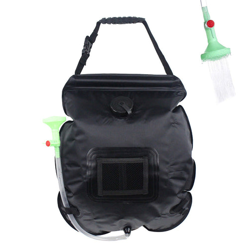 Portable Solar Camping Shower Bag, 20L in Black