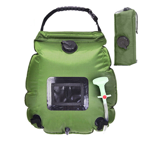 Portable Solar Camping Shower Bag, 20L in Green