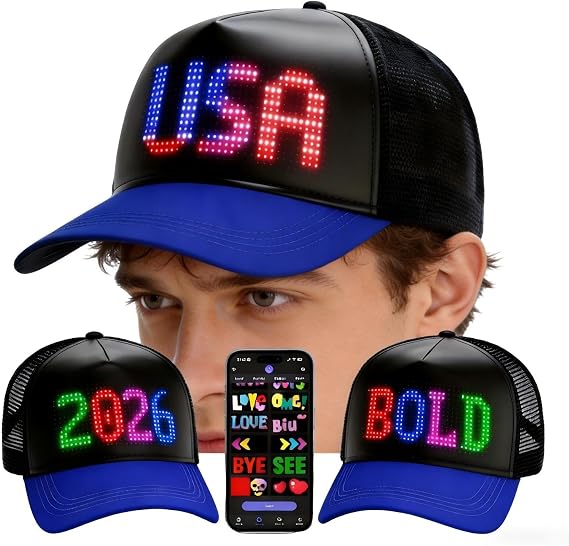 Programmable LED Baseball Cap with Bluetooth App Control, alternate view
