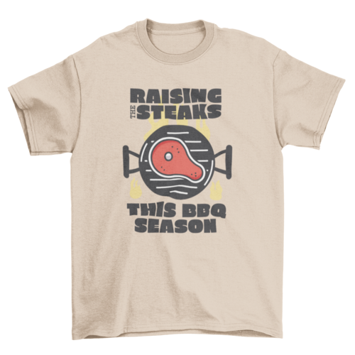Raising the Steaks BBQ T-Shirt in Natural