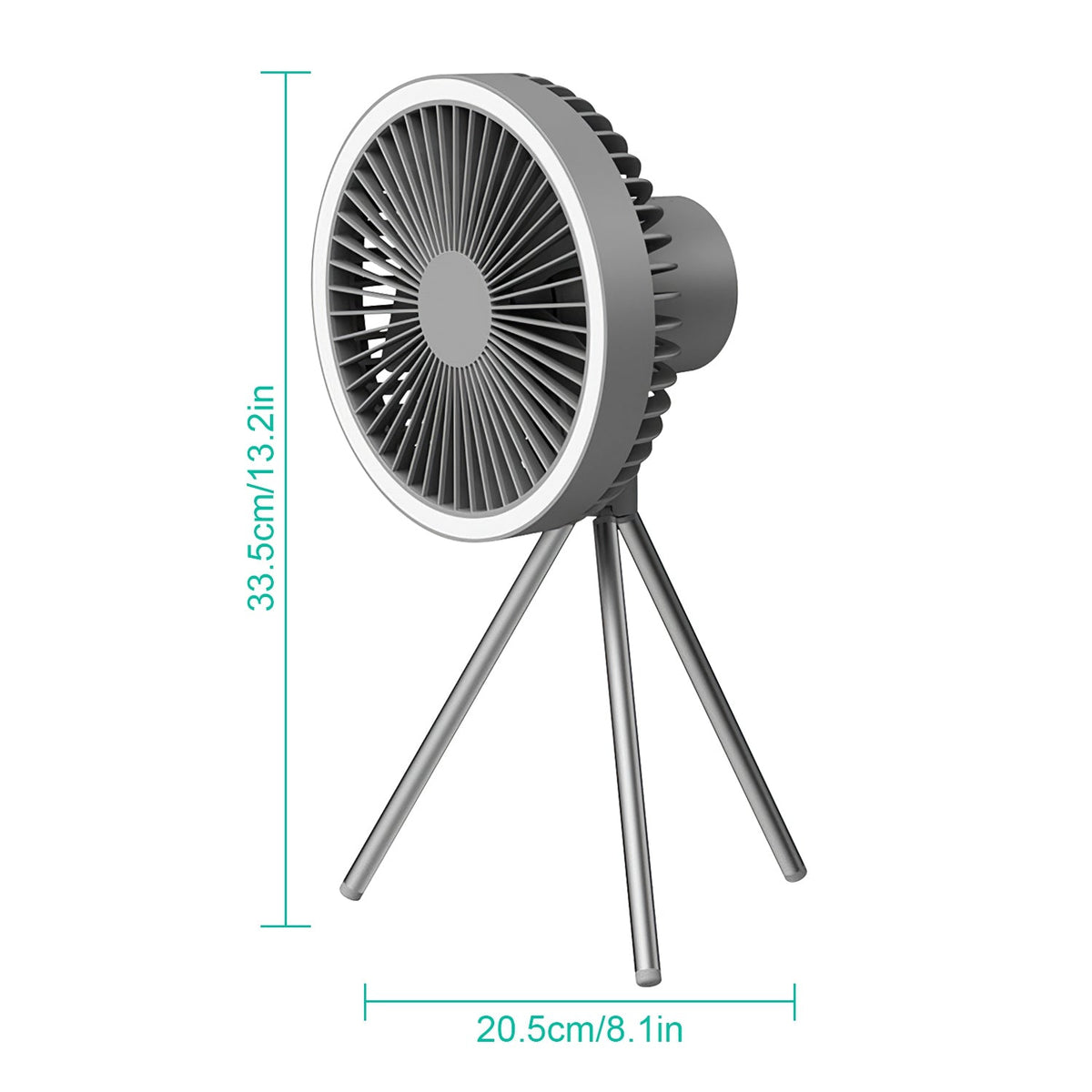 Rechargeable Camping Fan with Lantern and Tripod, alternate view