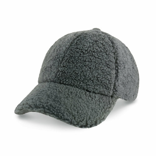 Sherpa Fleece Winter Baseball Cap, Adjustable Dad Hat in Charcoal