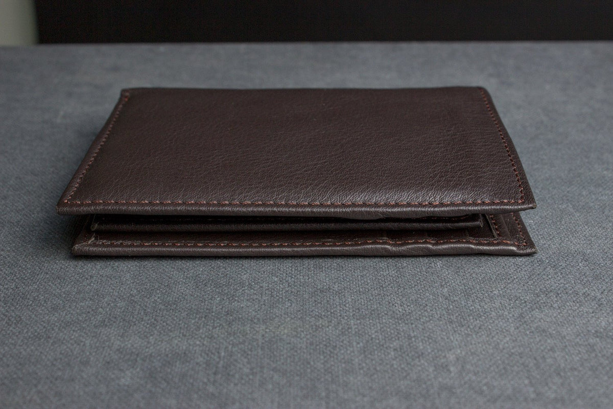 Slimfold Passcase Leather Wallet with ID Case in Brown