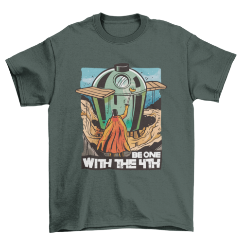 Space BBQ Movie Parody T-Shirt in Forest Green
