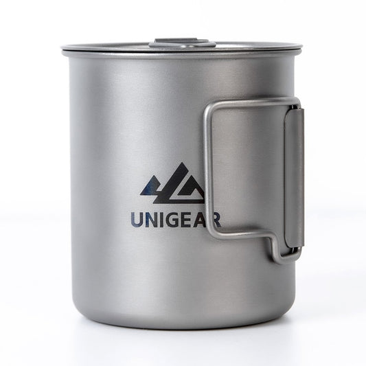 Titanium Camping Cup with Folding Handles, 450ml