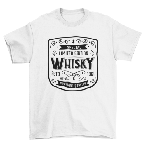 Vintage Whisky Label T-Shirt in White