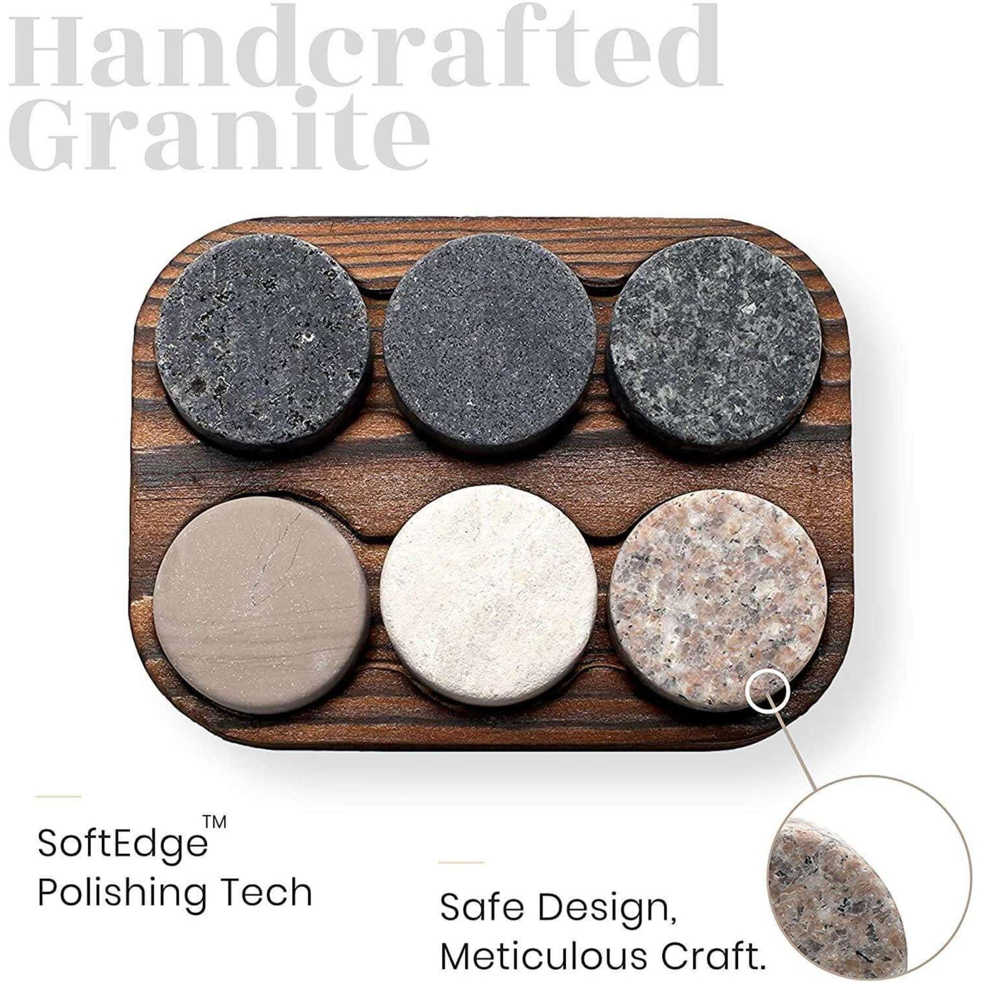 Granite whiskey chilling rocks in a gift box — birthday gift for dad