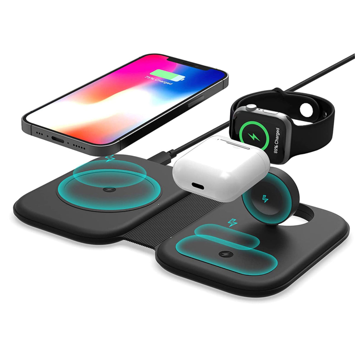 ZTECH Magnetic Foldable 3-in-1 Wireless Charging Station, alternate view